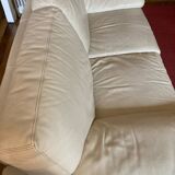 Cream colored leather sofa model CORAIL Roche Bobois