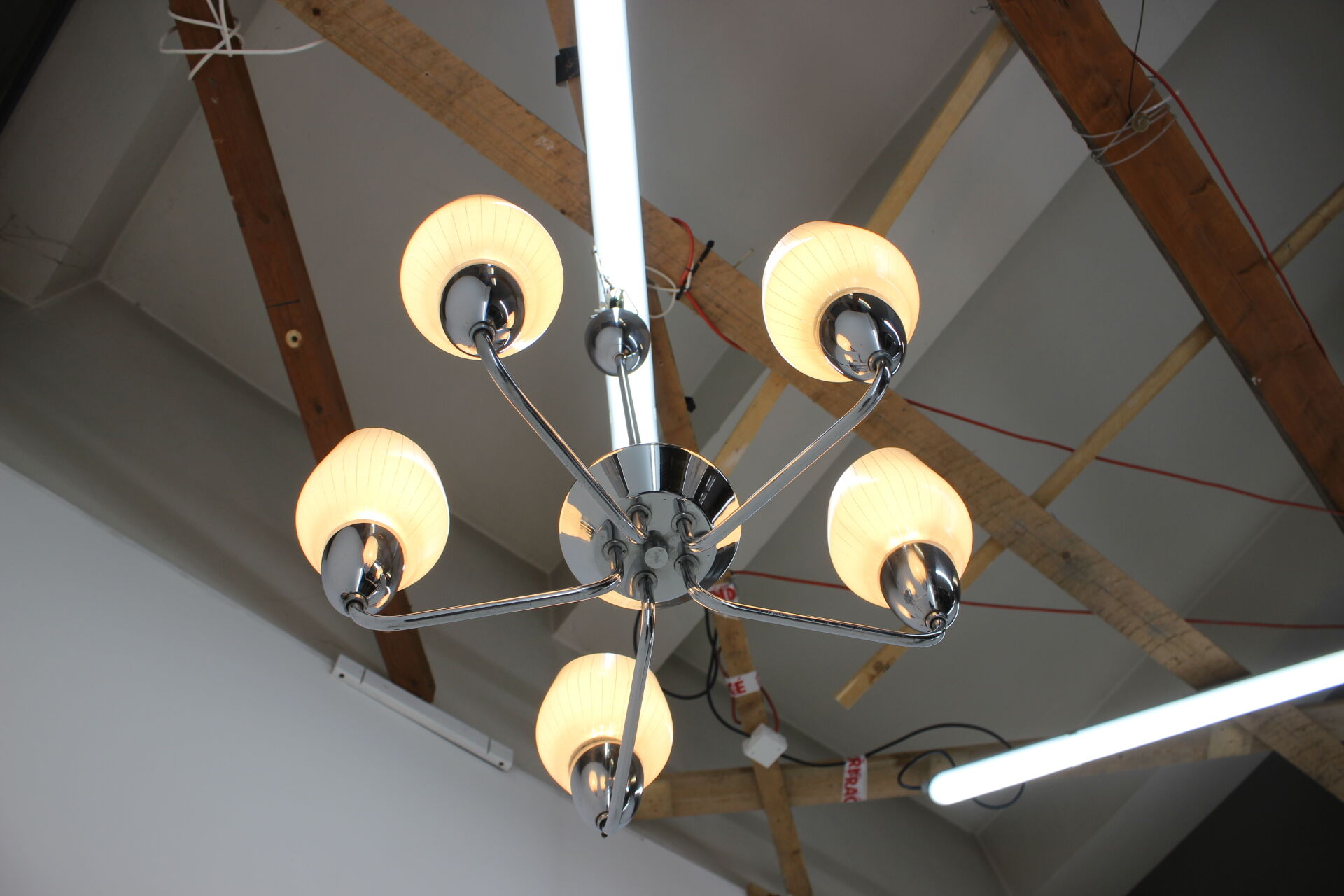 Mid-century chandelier, Elektroinstala Děčín, 1950