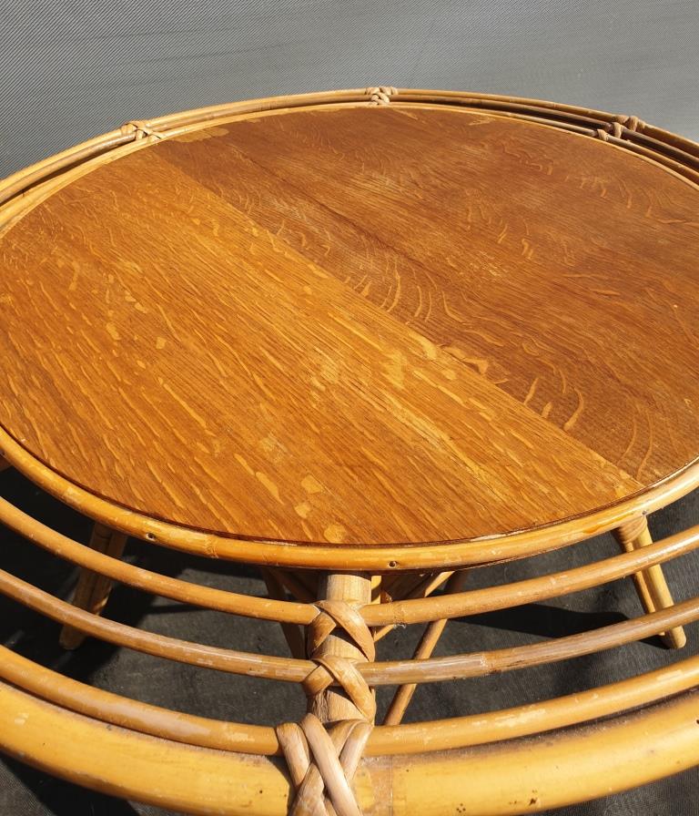 Bamboo and rattan side table