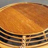 Bamboo and rattan side table