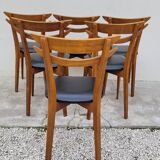 Scandinavian dining room set, 6 chairs with extendable table 1950s