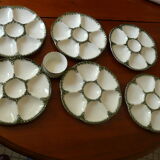 6 oyster plates, 1 ramekin and 1 cup from the Gien factory