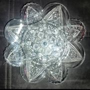 Beurrier ancien en verre taillé