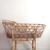 Vintage rattan cradle