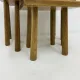 Set of nesting tables solid oak wood brutalist, 1970s