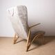 Fauteuil haut en Hêtre courbé et tissu récent modèle Konkav par Paul Bode pour Federholz.