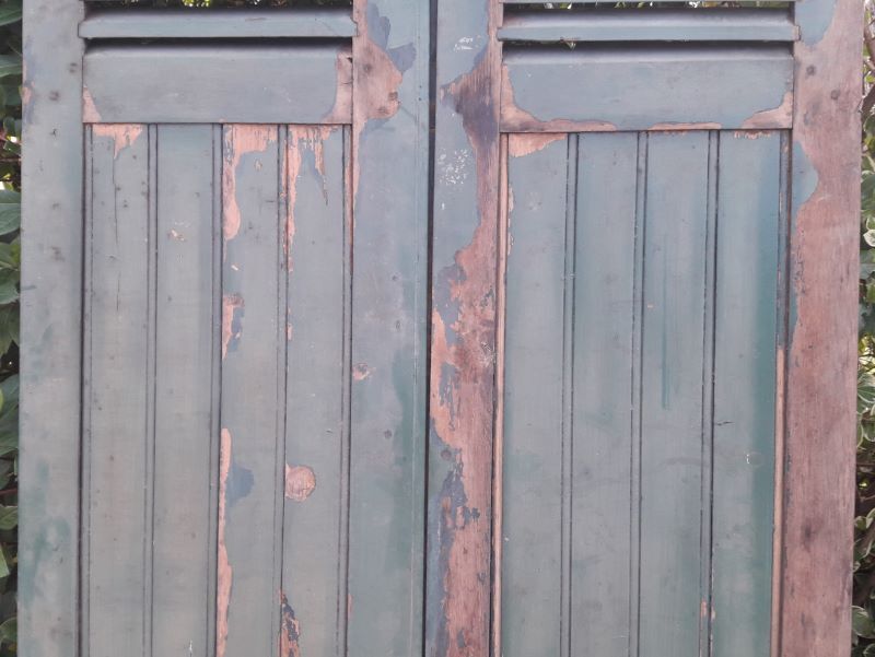 Pair of shutters oak parts with louvers 201,5x106cm
