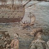 Old wall tapestry "Harbour Scene" The Woven Arts of France