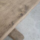 Large 19th century elm monastery table with solid top