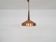 Sandinavian modern copper and wood pendant light, 1960's