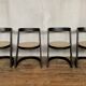 4 Vintage Baumann chairs Halfa 1970 cut wood