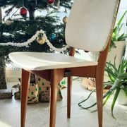 Vintage 1950s 60s dining room chair with tapered legs