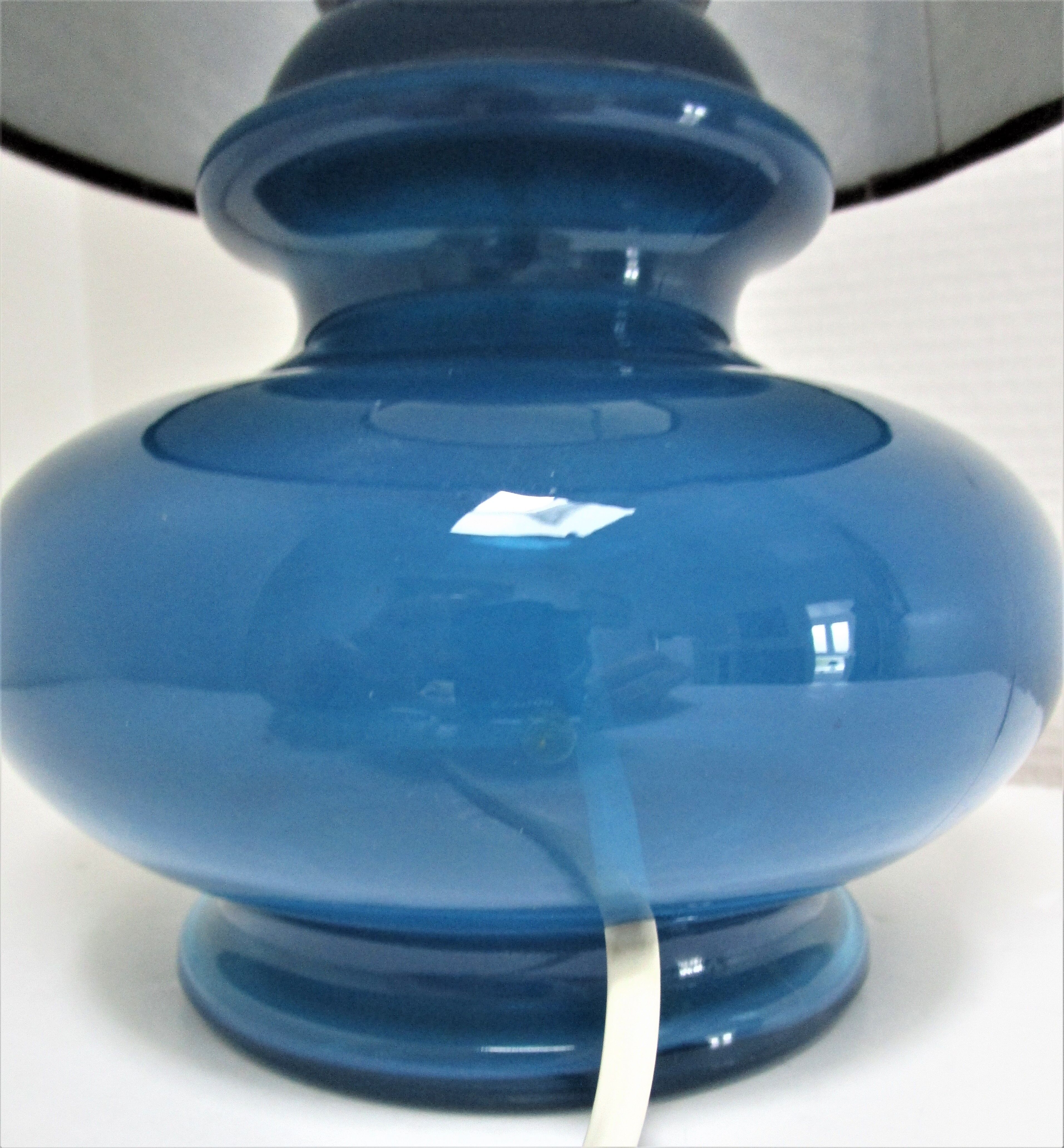 Vintage blue glass lamp 70