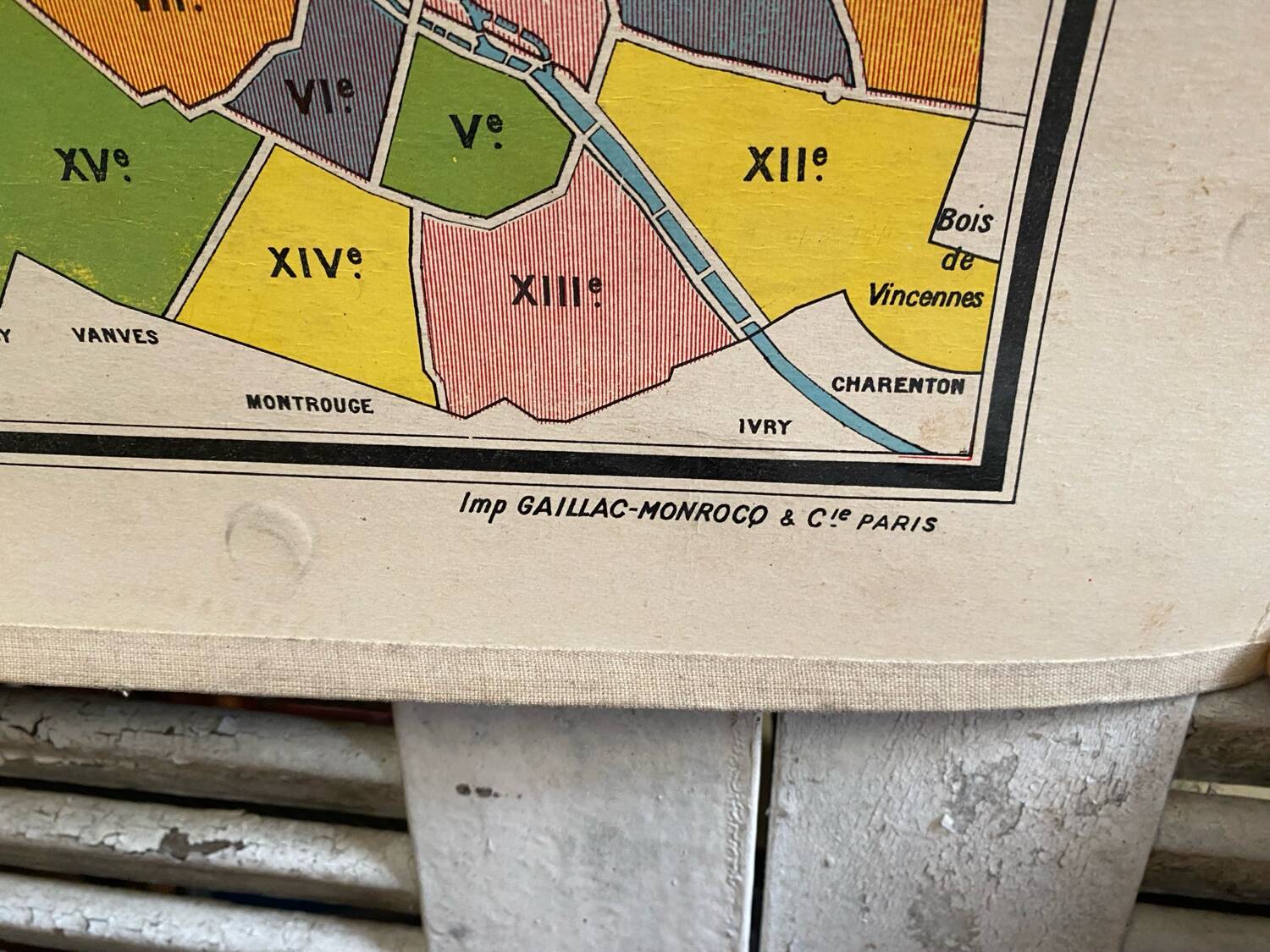Old School Map School PARIS & Surrounding Areas Numbers 24 & 24bis Vintage