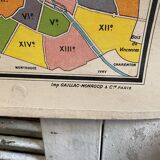 Old School Map School PARIS & Surrounding Areas Numbers 24 & 24bis Vintage