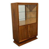 Art Deco style walnut display cabinet circa 1950