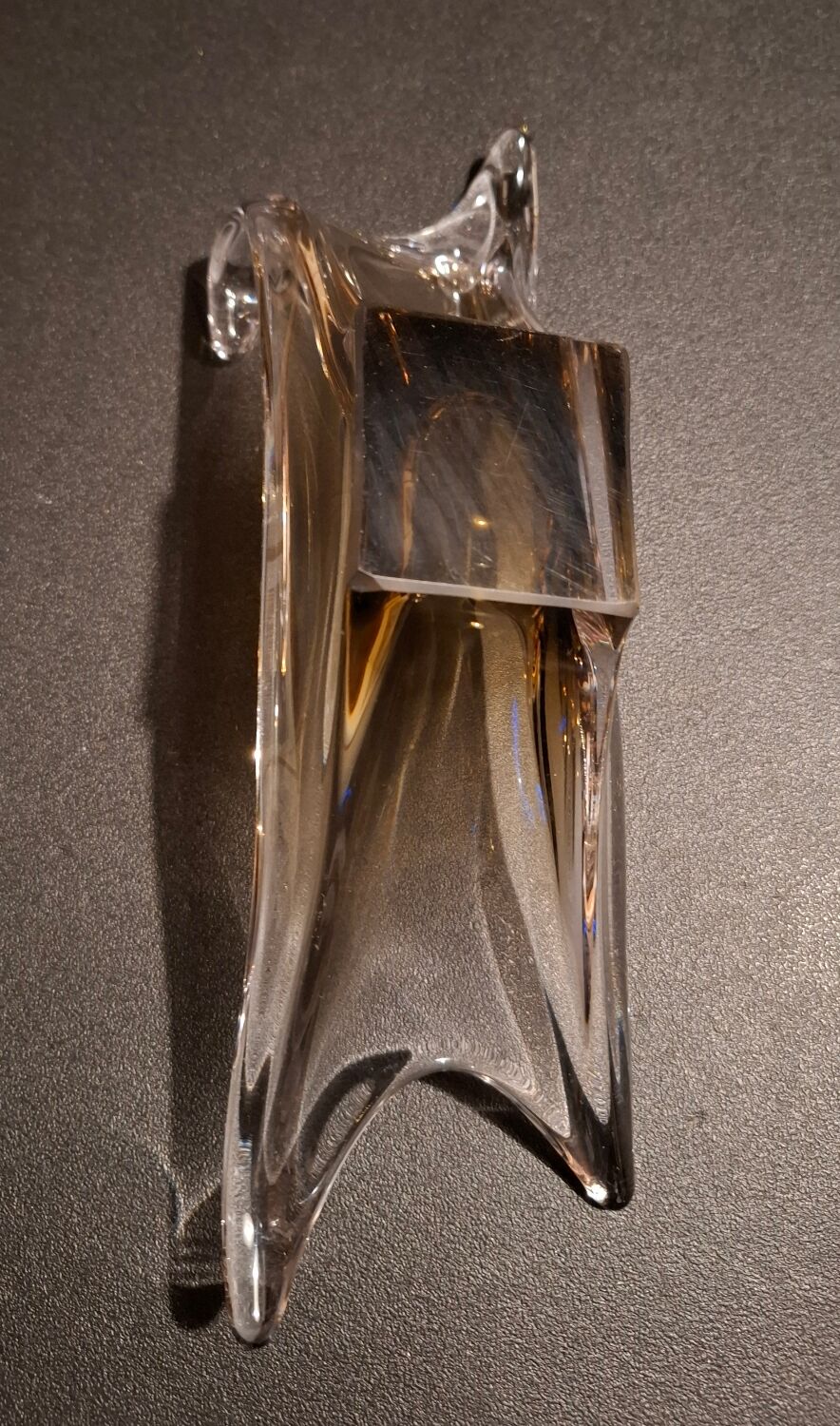 Smoked glass catchall from the seventies.