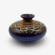 Vase galet en céramique émaillée polychrome vintage