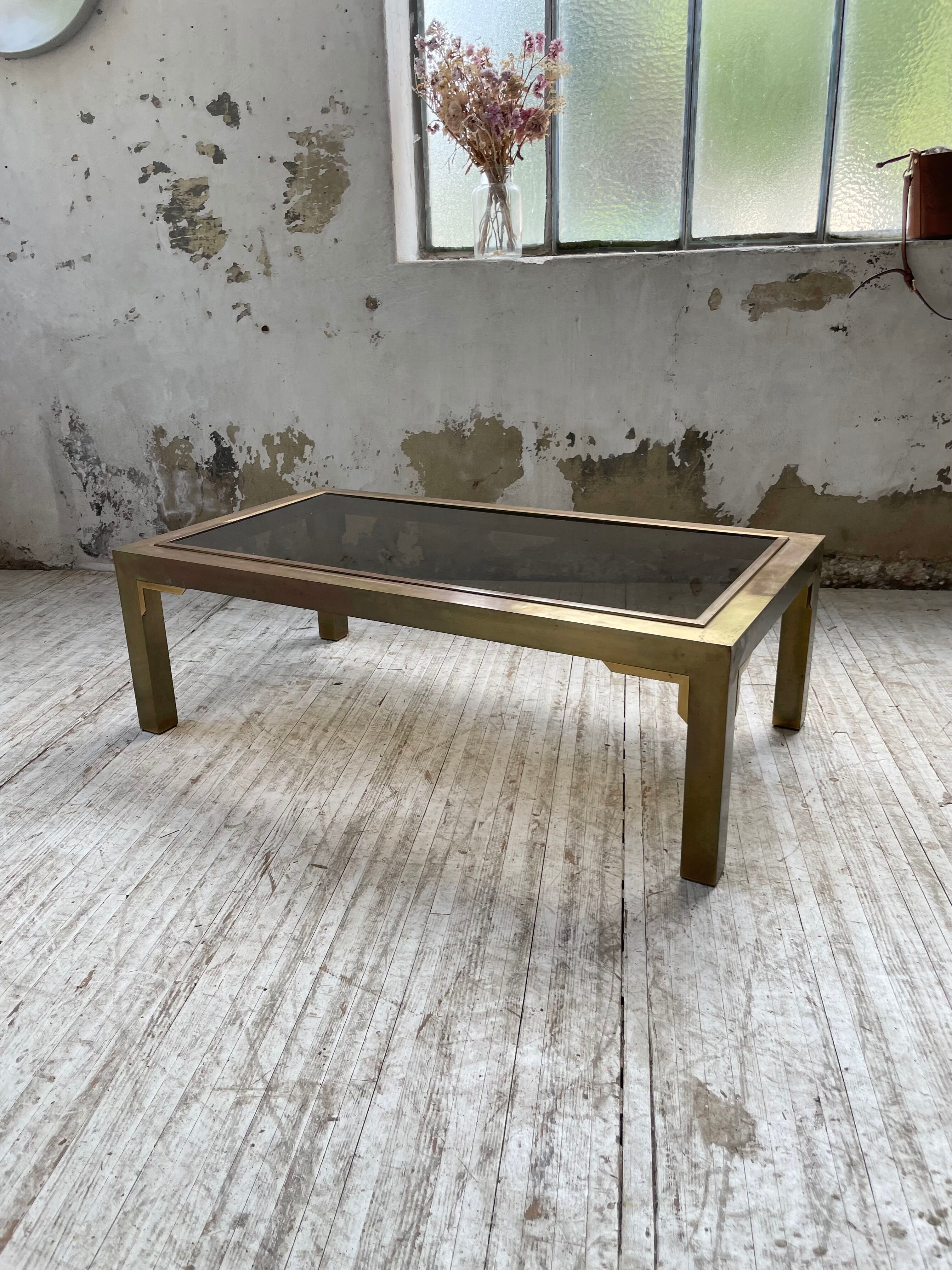 60s brass coffee table
