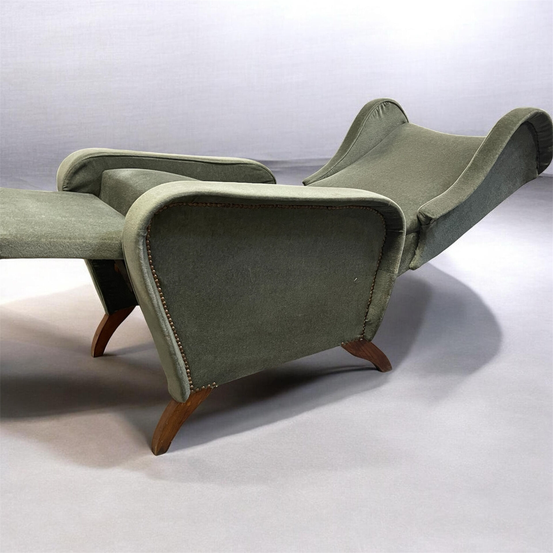 Green reclining armchair, 1950s
