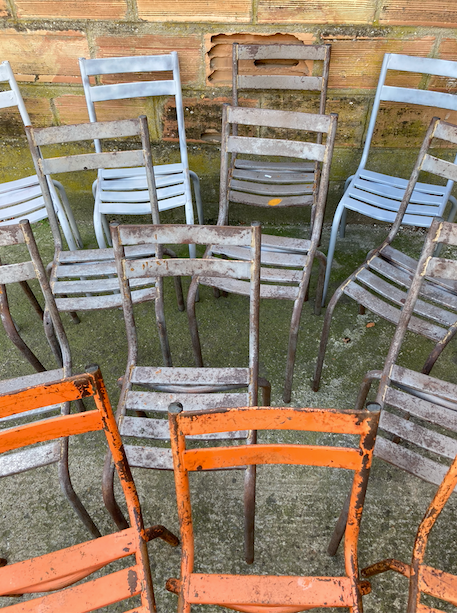 14 metal bistro chairs