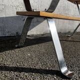 Vintage ceramic coffee table, floral patterns and chrome base.