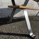 Vintage ceramic coffee table, floral patterns and chrome base.