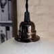 Vintage opaline glass ball pendant light with geometric patterns