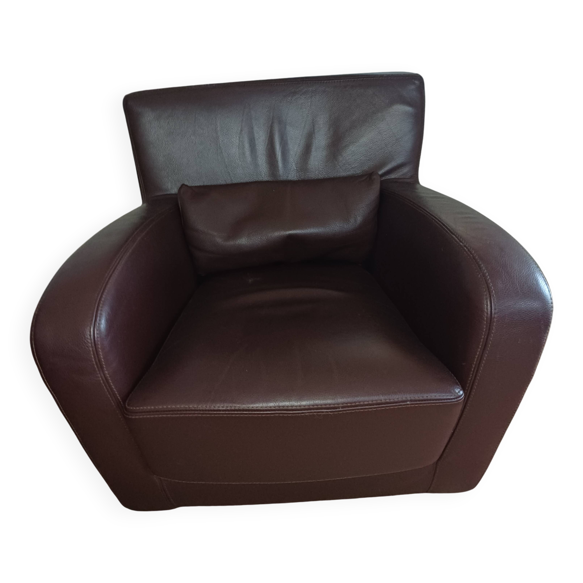 Fauteuil club cuir cinna