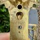 2 brass lion Empire wall sconces