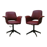 Set of 2 vintage swivel chairs in vinyl, 1960s