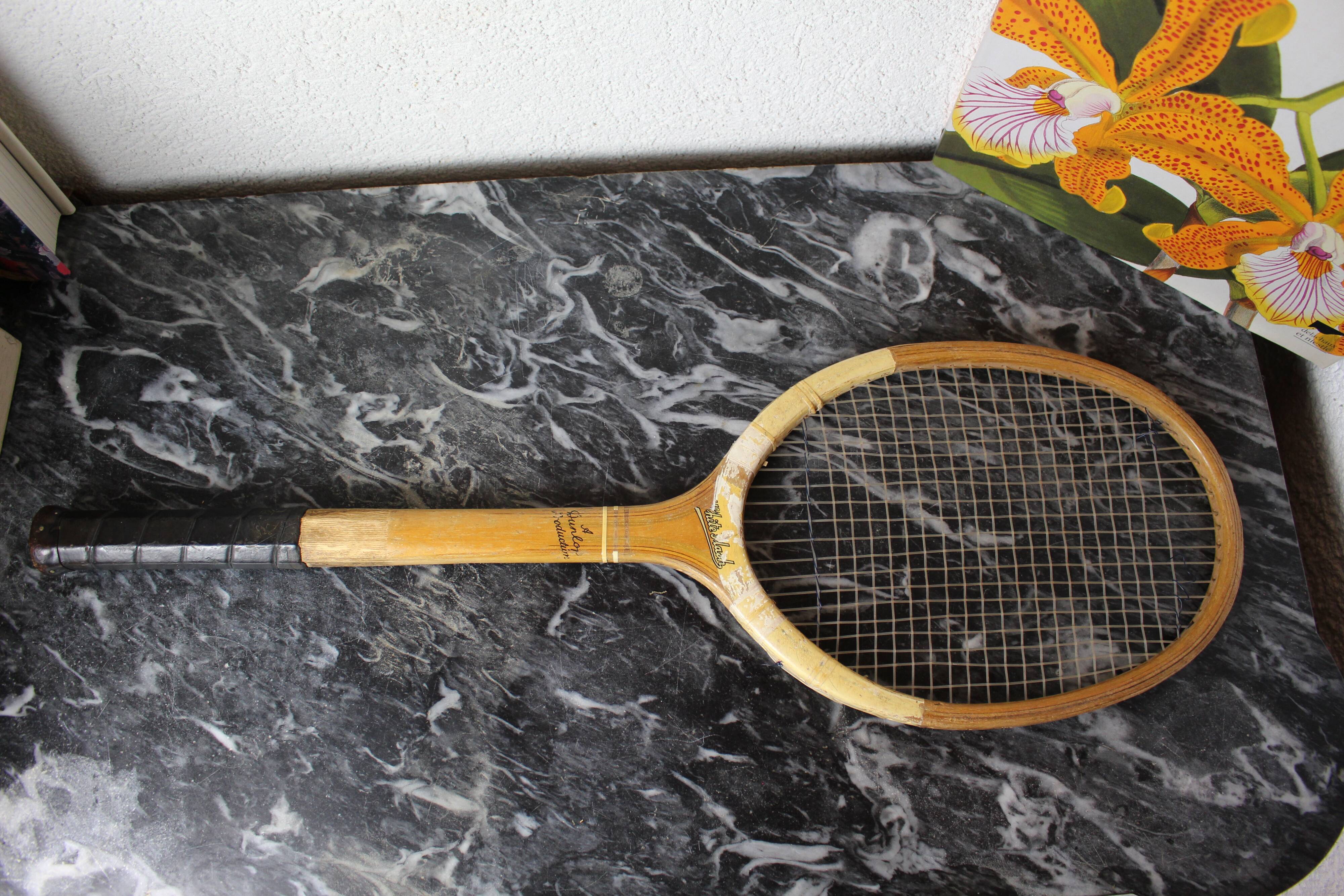 Dunlop wooden tennis racket