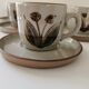 Set de 6 grandes tasses en grès de l'Arnon vintage