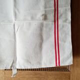 Striped and monogram linen tea towel