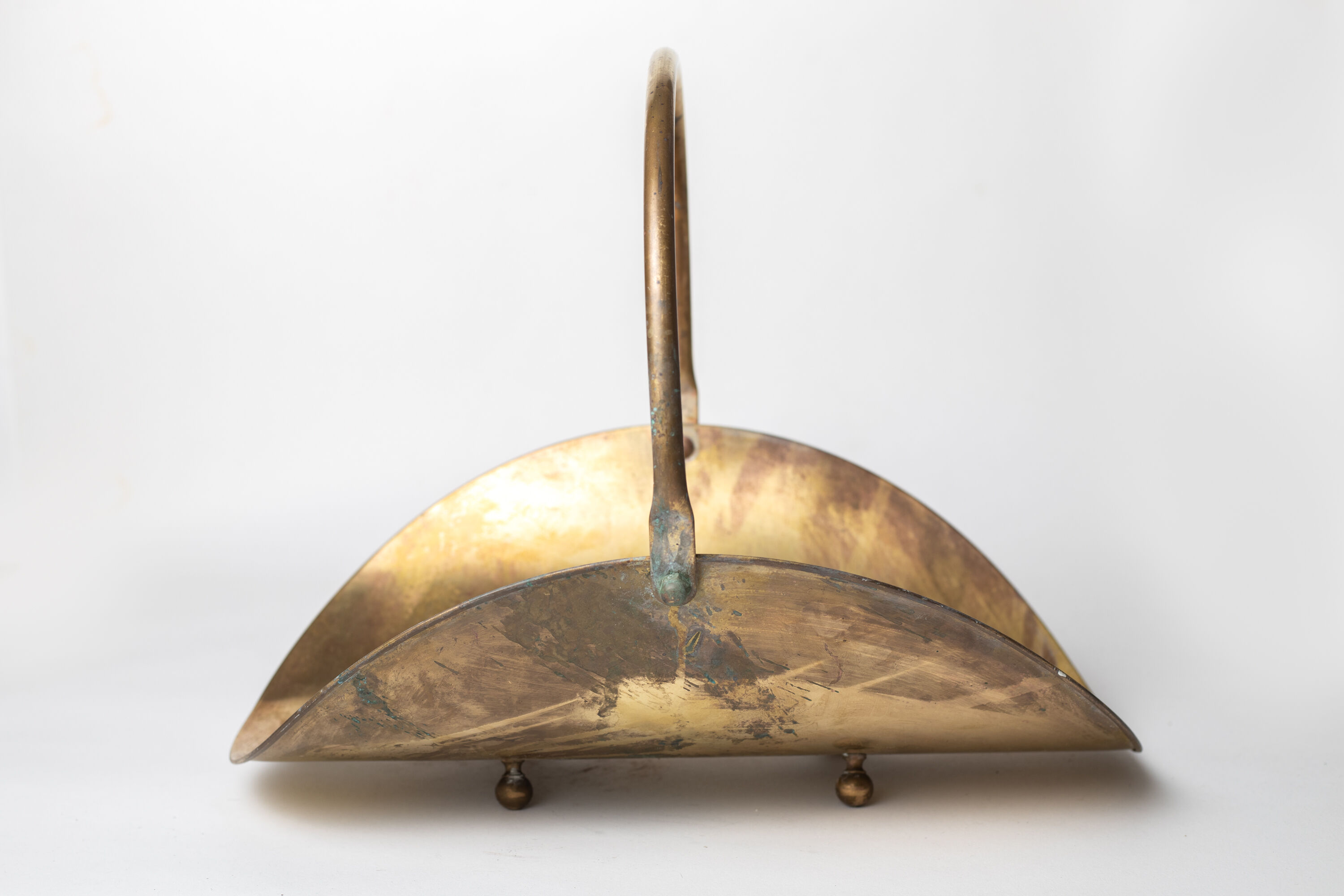 Vintage brass log holder