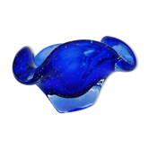 Murano Sommerso Bullicante Cobalt Blue Vintage 60s 70s Ashtray
