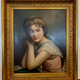 Huile sur toile Portrait de jeune femme en buste " XX siècle