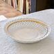 Huge antique Bassano bowl in openwork braided majolica