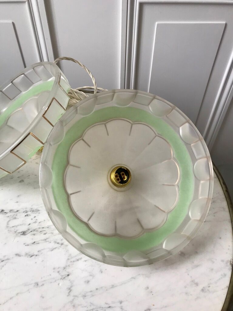 3 green granite glass suspensions 50-60s