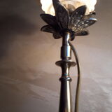 Lampe calice, pied laiton et tulipe verre, 1930