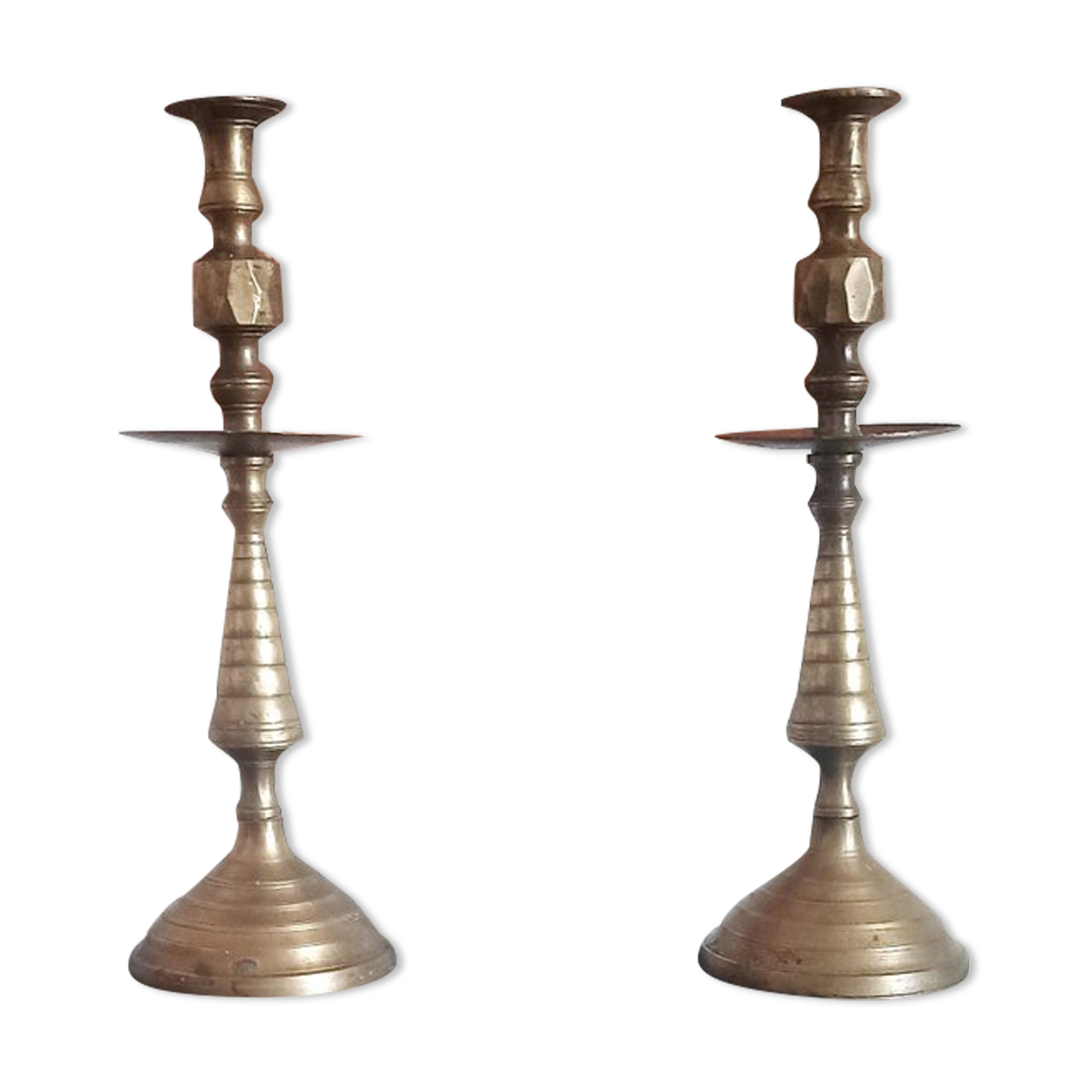 2 brass candle holders