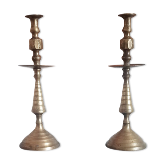 Duo de chandeliers ancien en laiton