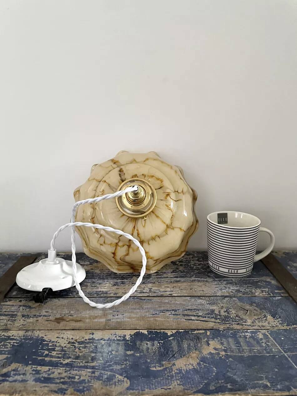 Marbled opaline pendant light