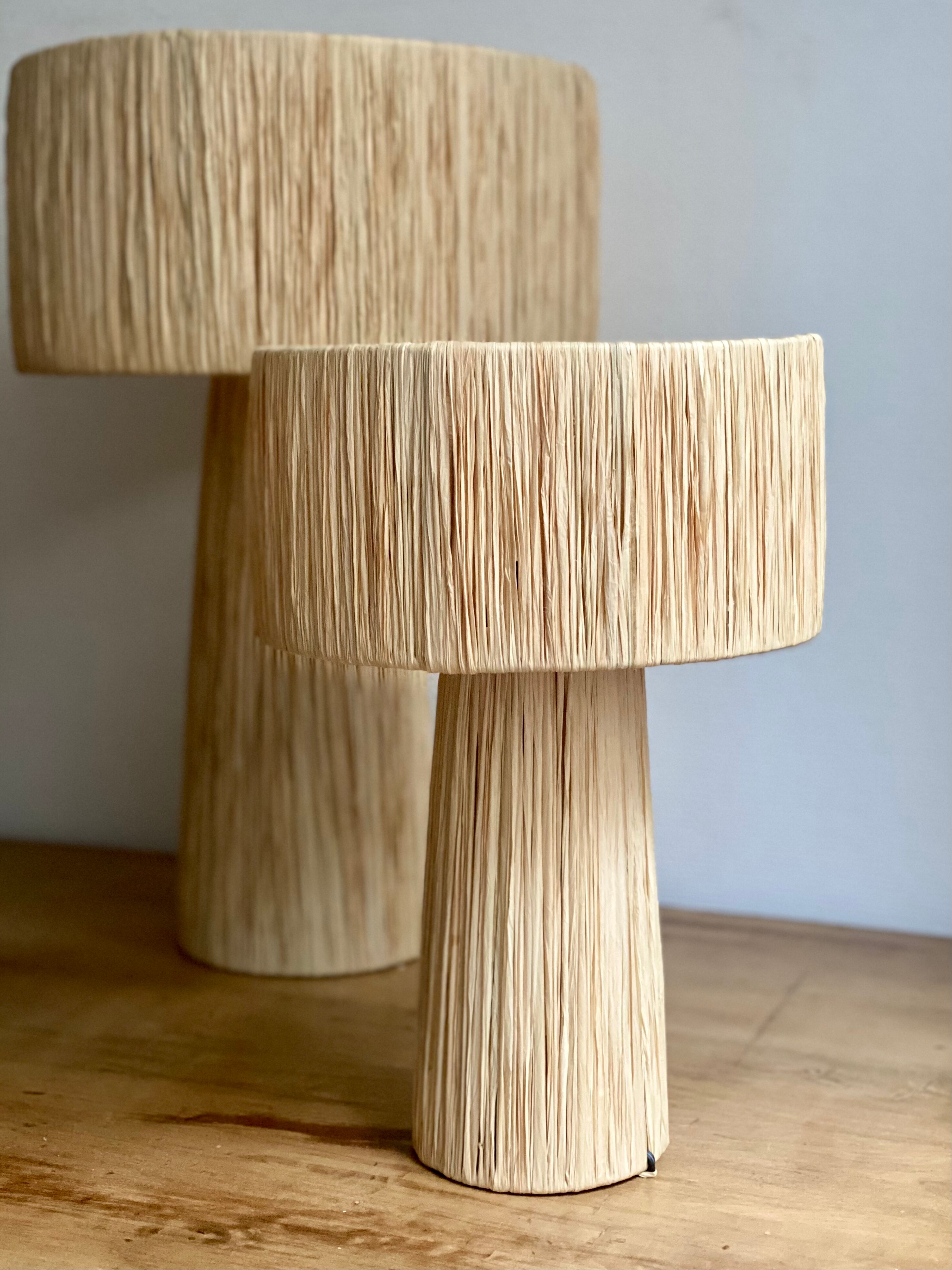 Minimalist rattan bedside lamp