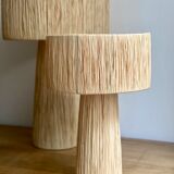 Raffia minimalist bedside laying lamp