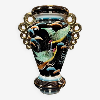 Vase Vintage en Faïence - Décoration Style Vallauris Monaco - Design XXe Siècle