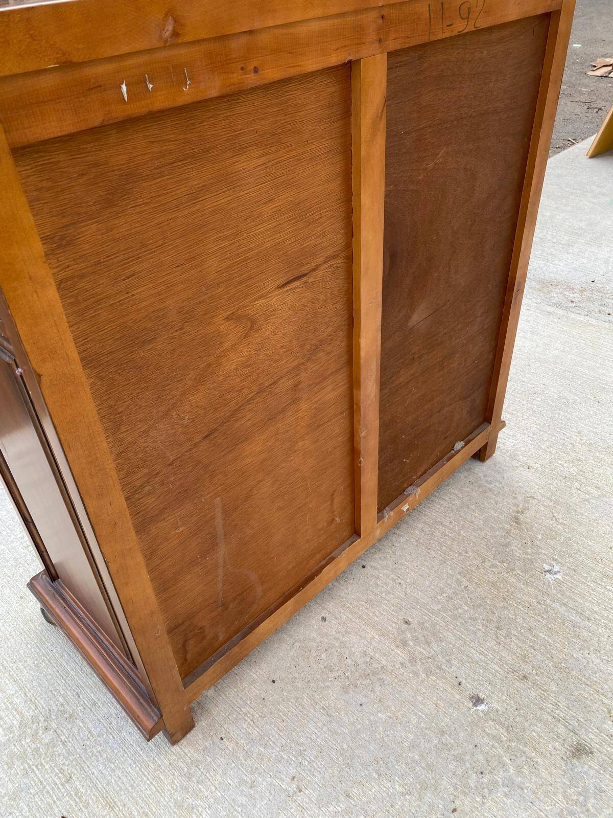 English sideboard with 2 doors and 2 drawers, solid satin cherry wood