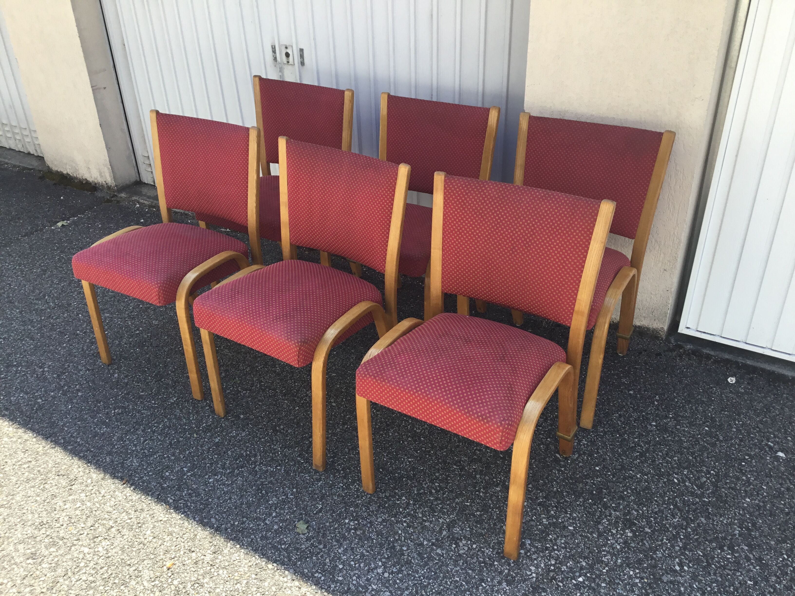 Series of 6 bow wood steiner chairs