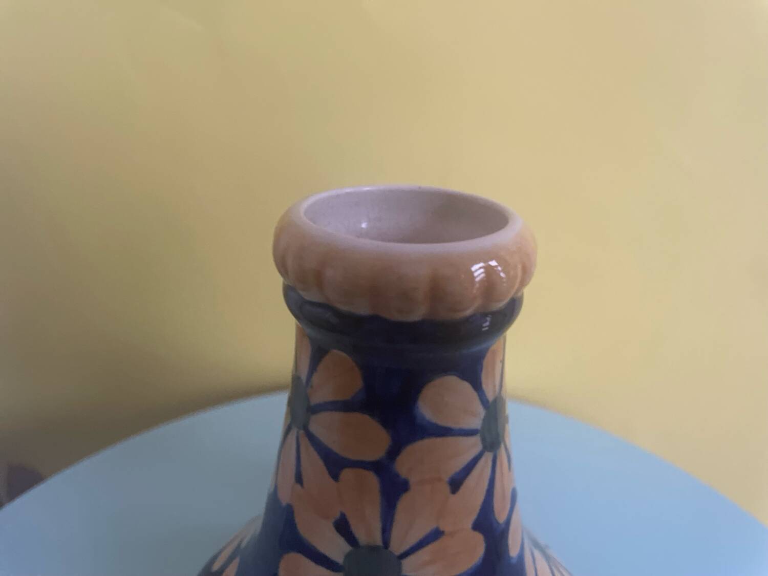 Danish crackle vase signed Copenhagen Denmark 401/449 – floral decoration p