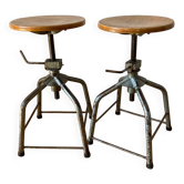 Paire de tabourets d’atelier